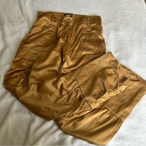 Vintage gold silky cargo pants
